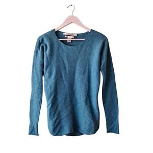 Max Studio 100% 2-Ply Cashmere Knit Long Sleeve Sweater Blue Women's Size Medium